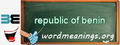 WordMeaning blackboard for republic of benin